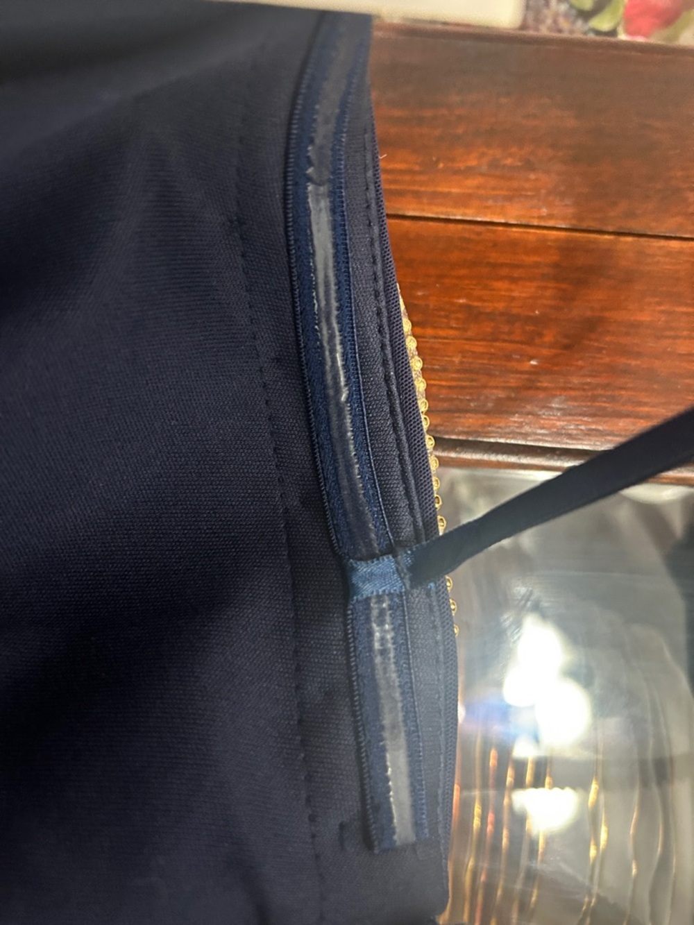 Navy Maxi Evening Dress with Crystal-Trim Straps - Picture 7 of 10